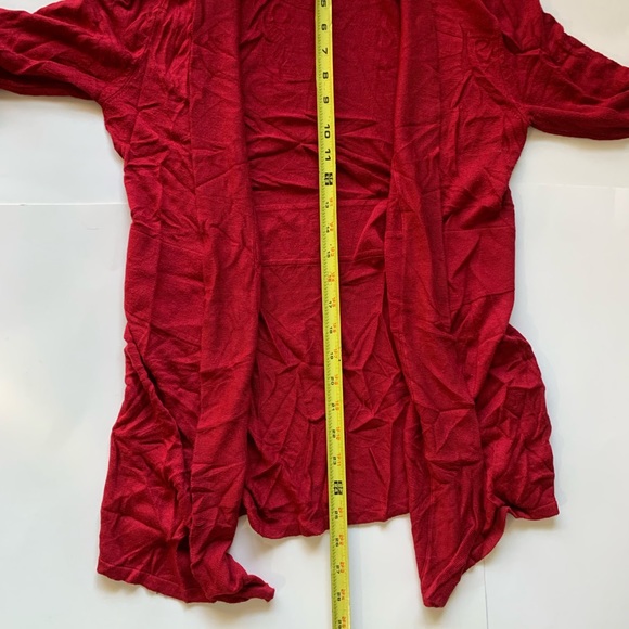 Red Open-Front Cardigan - Picture 4 of 6